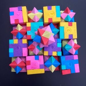 Fun puzzle erasers Party favors set of 17